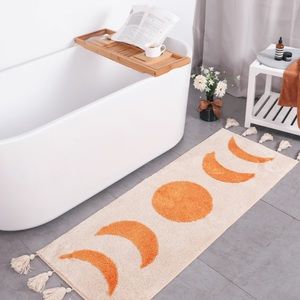 Boho Moon Phases Runner Rug Bathroom Mat Witchy Decor